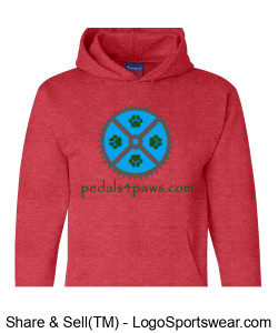 Pedals4Paws Champion Adult Powerblend Hooded Sweatshirt Design Zoom