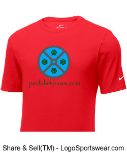 Pedals4Paws Nike Mens Dri-FIT Cotton/Poly Tee Design Zoom