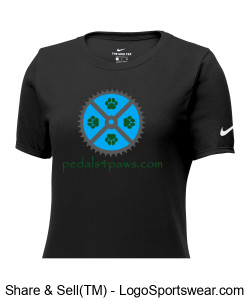 Pedals4Paws Nike Ladies Dri-FIT Cotton/Poly Tee Design Zoom